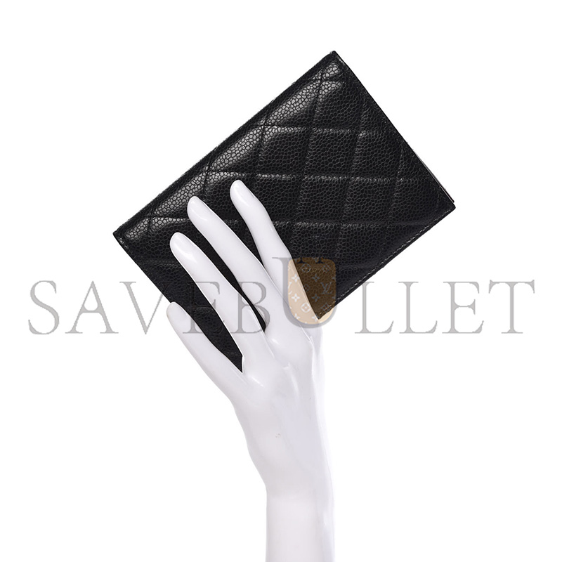 Ch*el caviar quilted passport holder black (15*10*2cm)